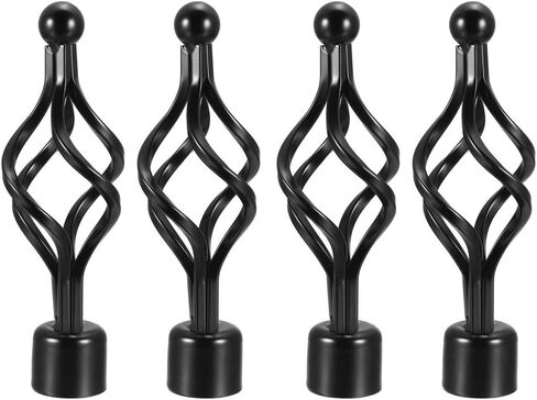 uxcell Curtain Rod Finials Iron Cap End for 28mm Drapery Pole Black 160mm X 56mm 4 Pcs in Saudi Arabia