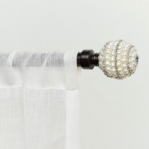Exclusive Home Diana 1" Curtain Rod and Finial Set, Matte Bronze, Adjustable 66"-120" in Saudi Arabia