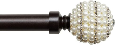 Exclusive Home Diana 1" Curtain Rod and Finial Set, Matte Bronze, Adjustable 66"-120" in Saudi Arabia