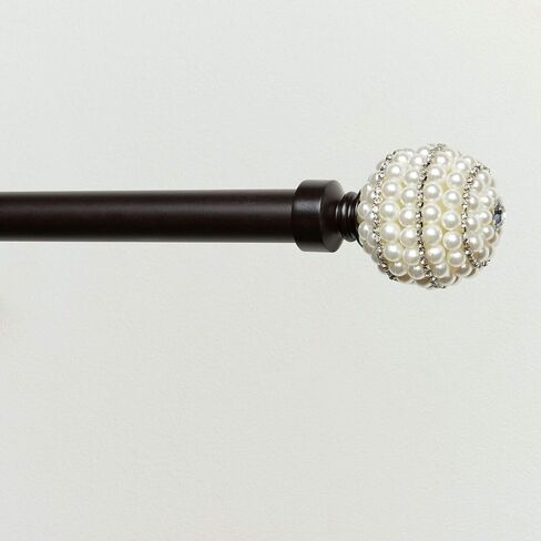 Exclusive Home Diana 1" Curtain Rod and Finial Set, Matte Bronze, Adjustable 66"-120" in Saudi Arabia