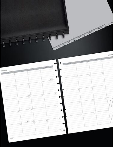 2025 TUL® Discbound صفحات إعادة تعبئة المخطط الشهري مع 12 فواصل علامات التبويب، حجم الحروف، رمادي، من يناير إلى ديسمبر in Kuwait
