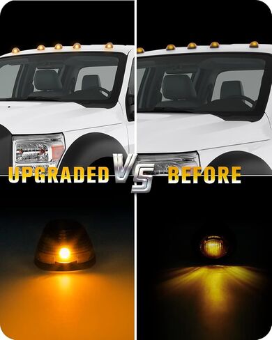 RUXIFEY 5PCS Smoked Cab Roof Marker Light Lens with White LED Bulb Socket Assembly Compatible with Ford F250 F350 F450 Super Duty 1999-2007 2011-2016, F550 Super Duty 1999-2007 2011-2015 in Saudi Arabia