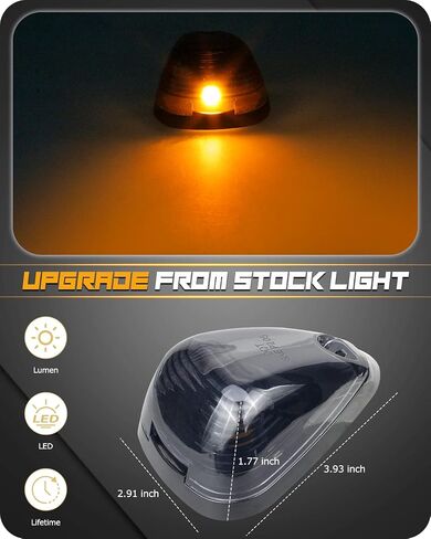 RUXIFEY 5PCS Smoked Cab Roof Marker Light Lens with White LED Bulb Socket Assembly Compatible with Ford F250 F350 F450 Super Duty 1999-2007 2011-2016, F550 Super Duty 1999-2007 2011-2015 in Saudi Arabia