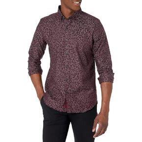 Robert Graham Designs Men's Bradbury L/S Woven Shirt, Bordeaux, XLarge