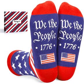 HAPPYPOP Patriots Gifts For Men Women - American Flag Gifts History Gifts, We The People Socks, Patriotic Socks America Flag Socks Patriots Socks USA Socks