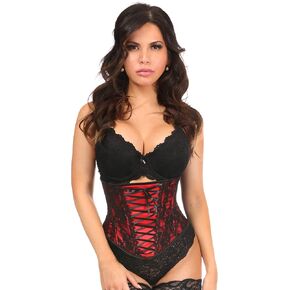 Daisy corsets womens Lavish Red Lace-up Underbust Corset W/Black LaceCorset
