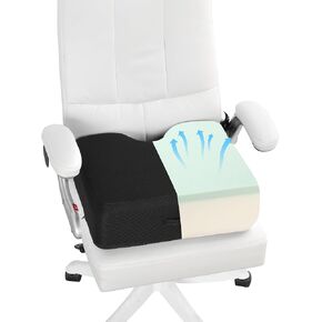 HOMBYS Extra Thick 6 in Office Seat Cushion, Memory Foam Adult Booster Seat for Car,Car Seat Cushion to Raise Seat Height,Seat Cushion Relieving Back Pain for Long Sitting (Dark Grey, 18"x16"x5")