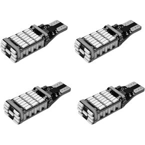 4 PCS LED Reverse Lights, 6500K Super Brightness 45SMD-4014 Chipsets for Turn Signal Bulb, Error Free T15 LED Brake Stop Cargo Backup Lights, Universal Car Accessories (White)