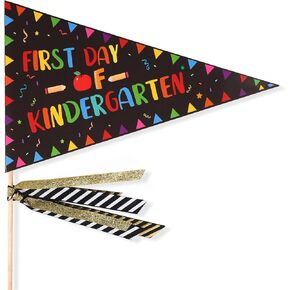 First Day of Preschool Banner, 1st Day Kindergarten Flag with Ribbons Pennant Banner Flags Back to School Decorative Creative Kindergarten Flag for School Decorations First Day Supplies