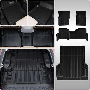 سجادات أرضية متوافقة مع 2022 2023 2024 Nissan Frontier Bed Mat TPE جميع الأحوال الجوية بطانة السرير بطانة الأرضية 2023 Frontier Accessories (حصيرة سرير الشاحنة + سجادات الأرضية) in Kuwait