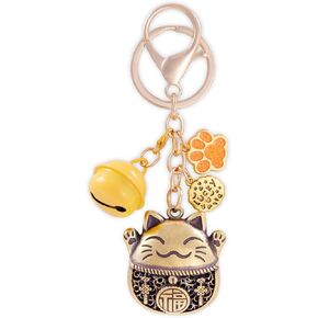Lucky Cat Keychain, Cute Charms for Purse Bag Handbag Backpack, Kawaii Gift for Girlfriend Mother Women Girl Her Lady Boss Pet Lover Bestfriend