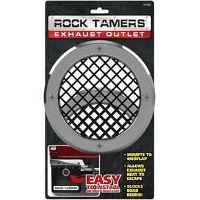 Rock Tamers - Exhaust Outlet for Rock Tamers Mudflap Systems - Easy to Install Design Mounts Anywhere on Mudflaps - Special Grid Pattern for Protection Against Small Debris - 2 Pack