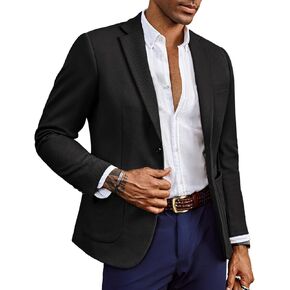 Mens Casual Sport Coats Two Button Suit Jacket with Pockets Lightweight Sport Coat Blazer