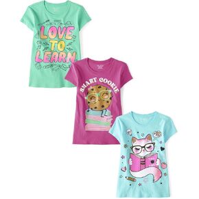 The Children's Place Girls School Graphic T Shirts Multipack