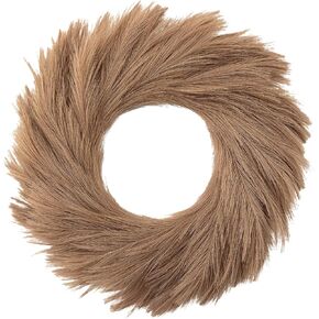 PY HOME & SPORTS Pampas Grass Wreath, 27'' Large Wreaths for Front Door, Boho Outdoor Wreath, Artificial Faux Pampas Wreath for All Seasons Home Decorating Farmhouse (Brown)