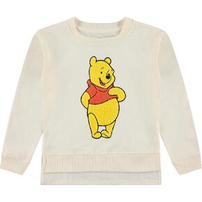 DISNEY Winnie the Pooh Girls Pullover Sweatshirt with Chenille Patch - Big Girls Sizes 7-16