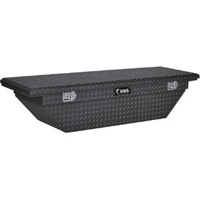 UWS EC10313 63-Inch Matte Black Heavy-Wall Aluminum Angled Truck Tool Box with Low Profile, RigidCore Lid
