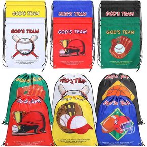 24 Pcs Gods Team Drawstring Bags Religious Drawstring Backpack Bulk Christian Bible Verse Drawstring Bags Large Capacity for Vbs Students Teenagers Teammate Graduation Party Favor