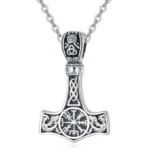 VONALA Arrowhead Necklace 925 Sterling Silver Arrow Wolf/Lion Head Urn/Ashes Memorial Keepsakes Pendant Necklace Viking Jewelry Gifts for Women Men Unsex