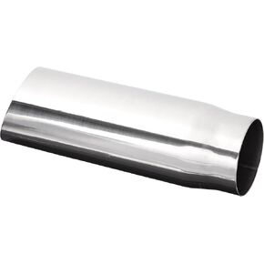 Vibrant Performance Exhaust Tip, Weld-On, 2-1/2 in Inlet, 3 in Round Outlet, 11 in Long, Single Wall, Cut Edge, Angled Cut, Stainless, Polished, Each