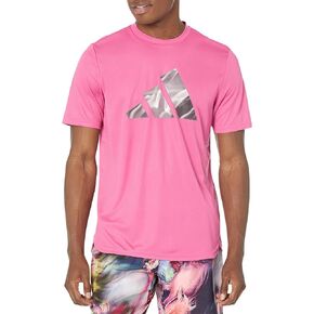 adidas Men's Designed 4 Movement High Intensity Training T-Shirt, Black/Preloved Fuchsia, Small