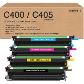 Versalink C400 C405 Drum Unit(108R01121) Imaging Unit Replacement for Xerox Phaser workcentre 6600 6605 6655 Versalink C400 C405 Printer(Black Cyan Magenta Yellow Combo Pack)