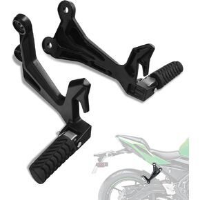 Rear Passenger Footrests Foot Pegs w/Brackets for Kawasaki Ninja 650/Z650 2017-2023,Black