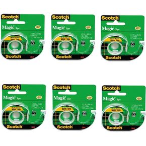 Scotch Magic Tape, 1/2 x 450 Inches, 6 Pack