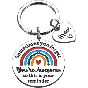 Inspirational Back to School Gifts for Kids Students Girls Back to School First Day of School Supplies for Kids Teens Boys Girls Stocking Stuffers for Teen Rainbow Birthday Gift Keychain for Women Men