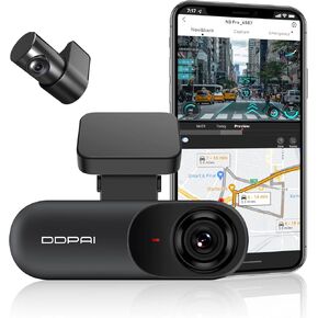 DDPAI 2.5K Dual Car Dash Cam Front and Rear 1600P+1080P Built-in WiFi GPS G-Sensor with Smart APP Control Night Vision, Wide Dynamic Range, 24 Hours Parking Monitor, Support 512GB TF Cards, N3 PRO