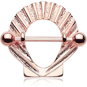 زوج من خاتم درع الحلمة من الذهب الوردي عيار 14 جرام من آرييل صدف in Kuwait