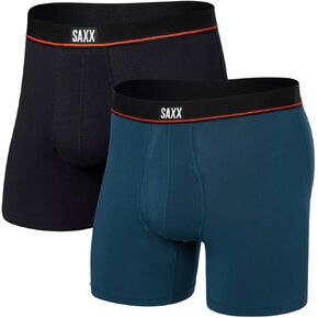 SAXX Underwear Co. - Men's Non-Stop Stretch Cotton Boxer Brief Fly 2Pk With Built-In Pouch Support - Underwear For Men