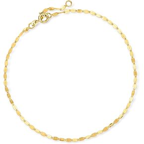 RS Pure by Ross-Simons Italian 2.1mm 14kt Yellow Gold Lumachina-Chain Anklet. 9 inches