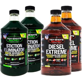 Hot Shot's Secret Big Rig Duo - Diesel Oil and Fuel Additive - Diesel Extreme (64 Oz) and Original Stiction Eliminator (64 Oz)