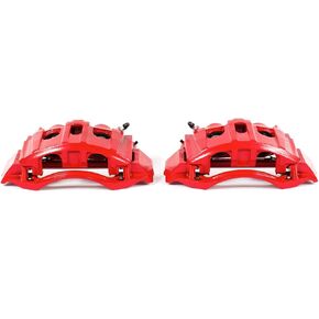 Power Stop Rear S5074 Pair of High-Temp Red Powder Coated Calipers