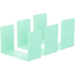 PATIKIL Acrylic Bookends, 2 Pack Plastic L-Shaped Book Ends for Shelves Desktop Bookshelf Magazine Organizer Stand Holder for Office Home Study Room, Clear