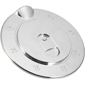 Chrome Plated Fuel Tank Filler Cap Cover Decoration Compatible for Dodge for Ram 1500 2002-2008, Durable Plastic Silver Tone