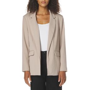 Women's Long Sleeve V Neck Twill Open Blazer