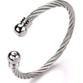 Bracelets Women Twisted Cable Cuff Bangle Designer Inspired with Stainless Steel Jewelry