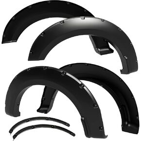 Tyger Auto Fender Flares Compatible with 2017-2022 Ford F-250 F-350 Super Duty, Smooth Textured Paintable Bolt-Riveted Style 4pc | TG-FF8F4388