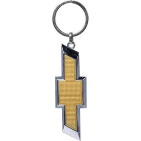 Plasticolor 004575R01 Chevrolet Textured Gold and Chrome Bowtie Enamel Key Chain