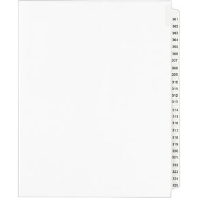 Avery Legal Dividers, Standard Collated Sets, Letter Size, Side Tabs, 301-325 (01342)