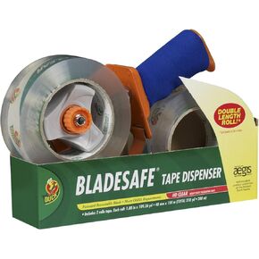 BladeSafe Tape Gun with HD Clear Packing Tape, 2 Rolls, 1.88 Inch x 109 Yard, Clear (926458)