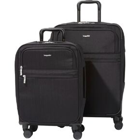 Baggallini Carry-on and Packing Case Bundle, Midnight Blossom Print