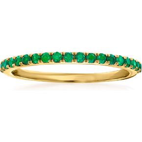 RS Pure by Ross-Simons 0.20 ct. t.w. Emerald Ring in 14kt Yellow Gold. Size 5