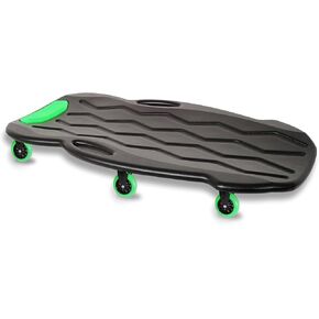41" Plastic Rolling Garage Creeper with Padded Headrest with 6 Noiseless Casters, Creeper & Recovery Traction Board, Two-in-One Design, Blow Molded Plastic Rolling Shop Creeper Lightweight
