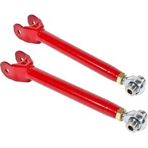 BMR Suspension Trailing Arm, Rear, Upper, Tubular, Adjustable, Polyurethane Bushings, Steel, Red Powder Coat, Chevy Camaro 2016-17, Pair