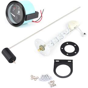 Fuel Level Gauge, LED Light Display 52mm Universal Fuel Tank Meter Sensor Replacement Marine Fuel Level Gauge for Car RV Yacht Boat Motorcycle 12V