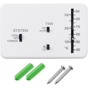 12 VDC RV Thermostat Replacement Fit for Dometic Briidea RV Analog Thermostat(Cool Only/Furnace) Replace #3106995.032 Polar White Shell