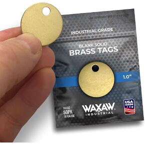 1.0" Solid Brass Tags for Stamping (100 Pack) Industrial Grade 0.040" Blank Chits for Pipe Valves, Keys, Correctional Facility Spec, Equipment Labeling USA Made